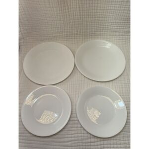 Corelle Winter Frost White Replacement Plates Lot 2 Dinner 2 Salad Corning USA